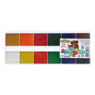 Акварель медовая 12 цветов